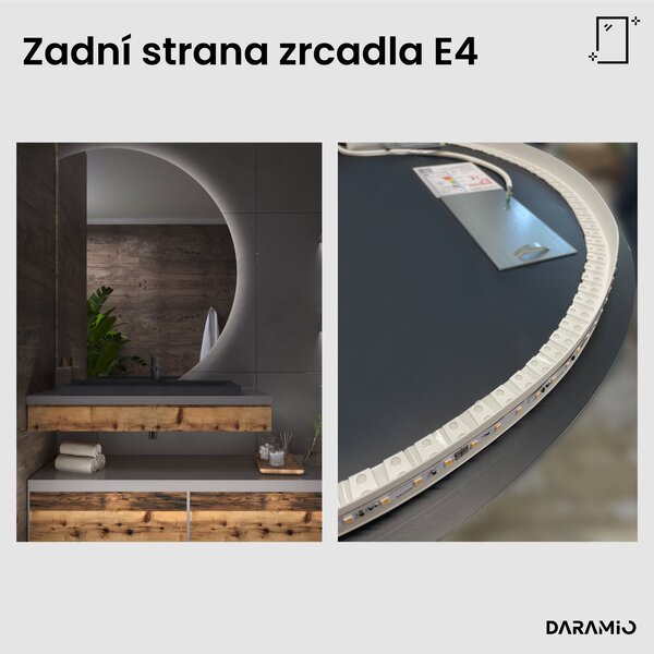 Kulaté zrcadlo do koupelny s LED osvětlením E4