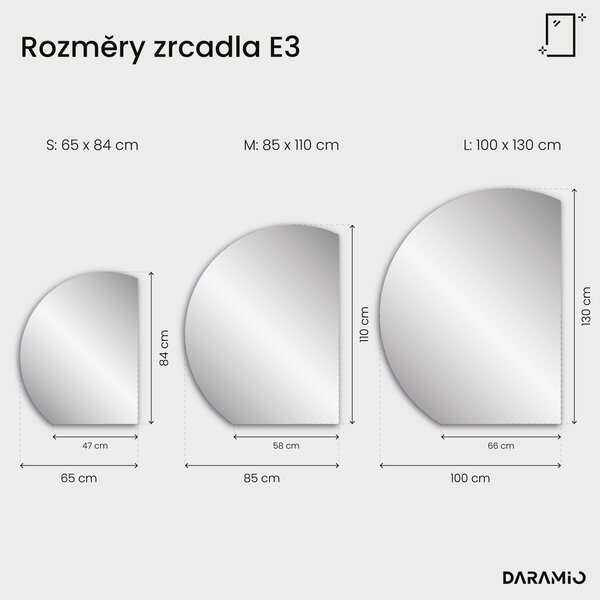 Kulaté zrcadlo do koupelny s LED osvětlením E3