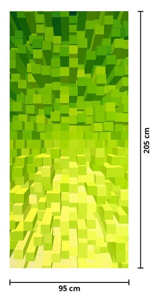 Fototapeta na dveře - Žlutozelené kostičky (95x205cm)