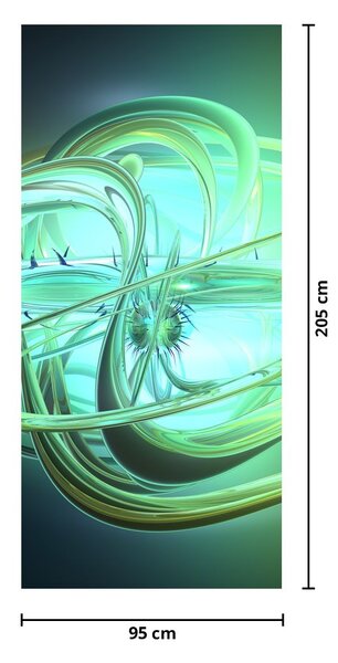 Fototapeta na dveře - Zelená abstrakce (95x205cm)
