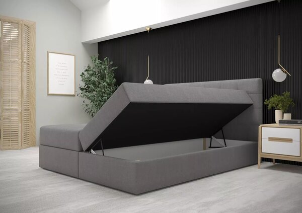 Moderní postel 140x200 s úložným prostorem STIG 5 - světle hnědá