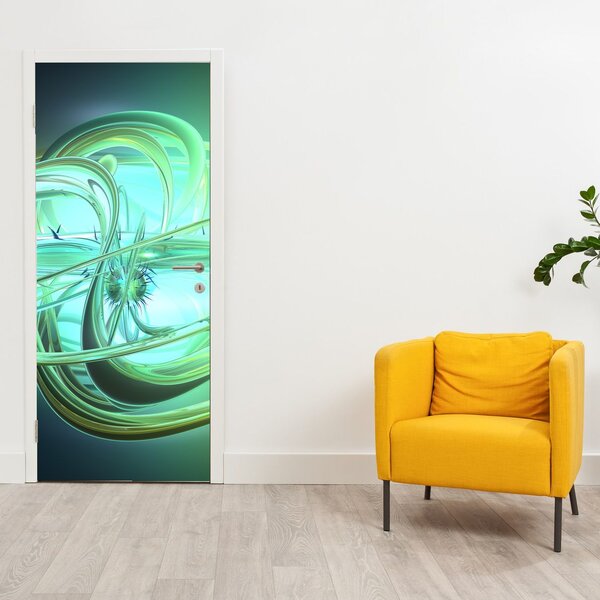 Fototapeta na dveře - Zelená abstrakce (95x205cm)