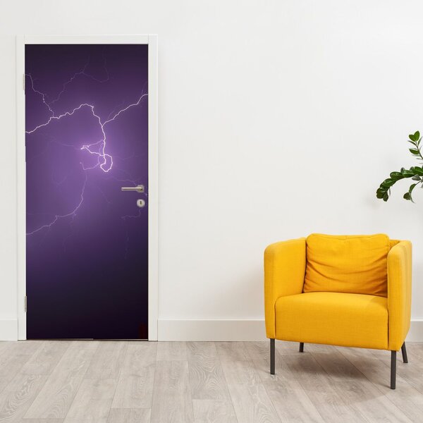 Fototapeta na dveře - Blesk na obloze (95x205cm)