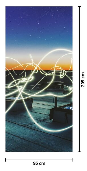 Fototapeta na dveře - Pohled na oblohu ze střechy (95x205cm)