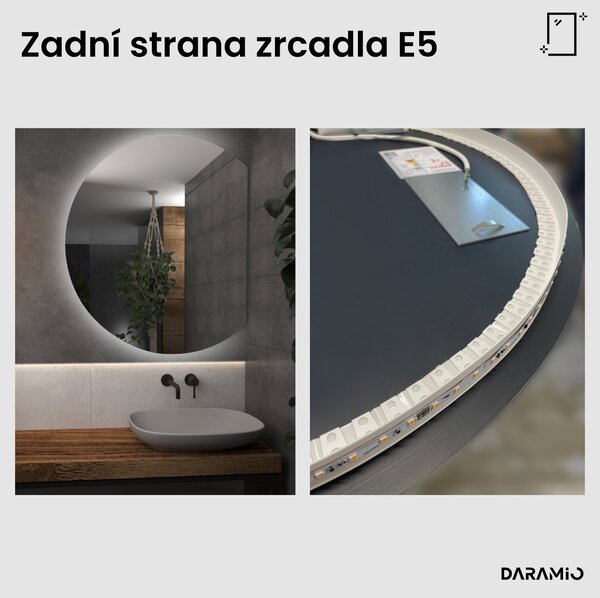 Kulaté zrcadlo do koupelny s LED osvětlením E5