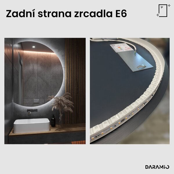 Kulaté zrcadlo do koupelny s LED osvětlením E6