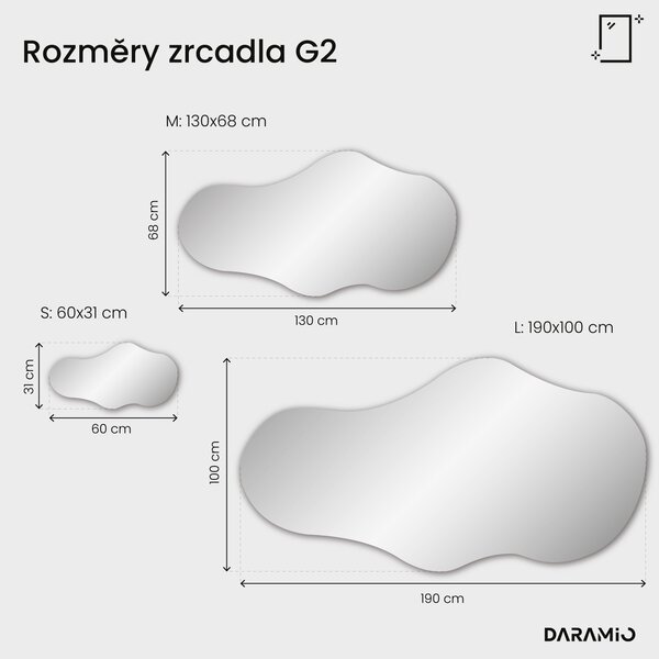 Atypické zrcadlo do koupelny s LED osvětlením G2
