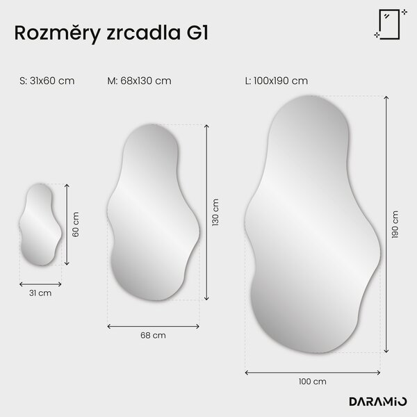 Atypické zrcadlo do koupelny s LED osvětlením G1