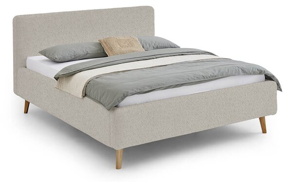 Dvoulůžková postel taupe s úložným prostorem 180 x 200 cm fleece béžová