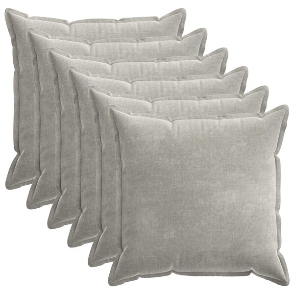 Povlak na polštář 6 pcs HOUTEN Světle šedá 65 x 65 cm