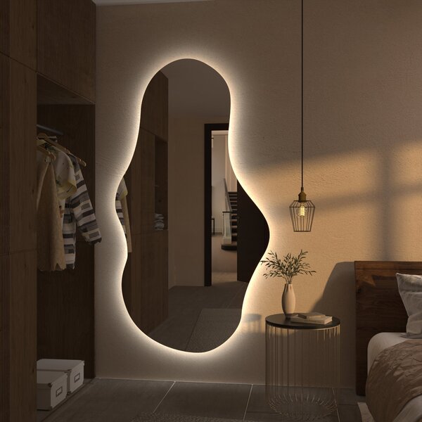 Atypické zrcadlo do koupelny s LED osvětlením G1