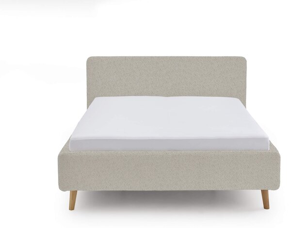 Dvoulůžková postel taupe s úložným prostorem 180 x 200 cm fleece béžová