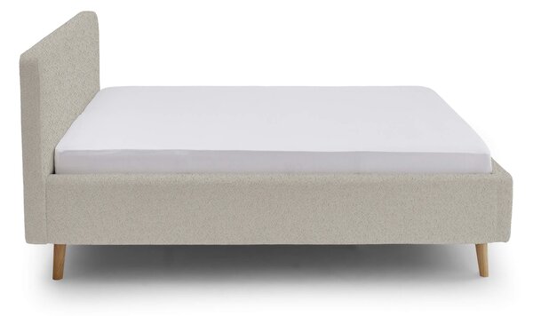 Dvoulůžková postel taupe s úložným prostorem 180 x 200 cm fleece béžová