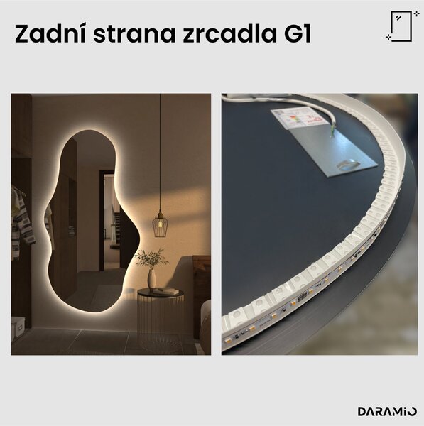 Atypické zrcadlo do koupelny s LED osvětlením G1