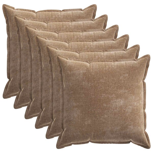 Povlak na polštář 6 pcs HOUTEN Hnědá 55 x 55 cm