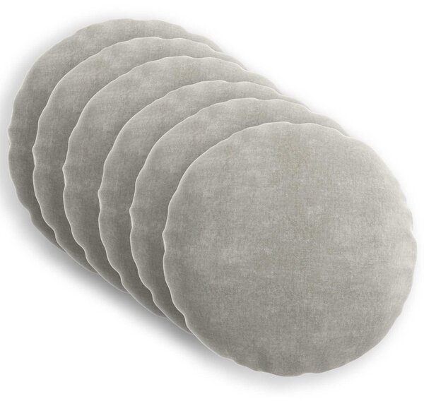 Povlak na polštář 6 pcs HEERLEN Světle šedá Ø 60 cm