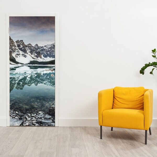 Fototapeta na dveře - Jezero v zimě (95x205cm)