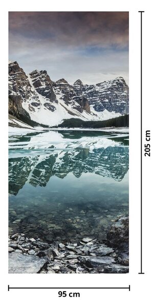 Fototapeta na dveře - Jezero v zimě (95x205cm)