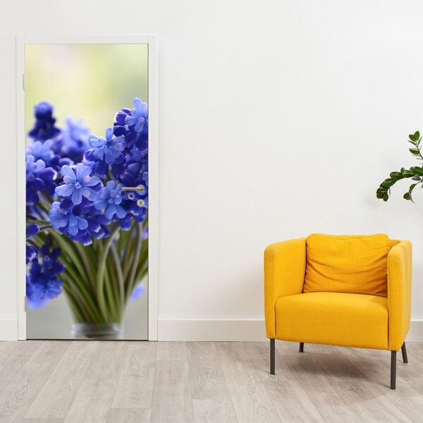 Fototapeta na dveře - Kytice modrých květů (95x205cm)