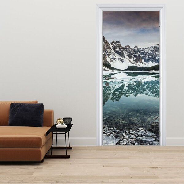 Fototapeta na dveře - Jezero v zimě (95x205cm)