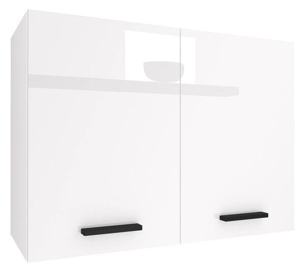 Kuchyňská skříňka Belini horní 80 cm bílý lesk