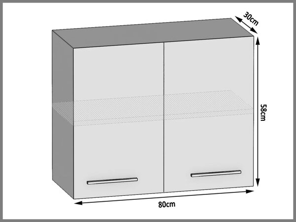 Kuchyňská skříňka Belini horní 80 cm bílý lesk
