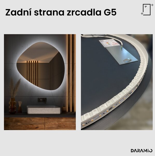 Atypické zrcadlo do koupelny s LED osvětlením G5