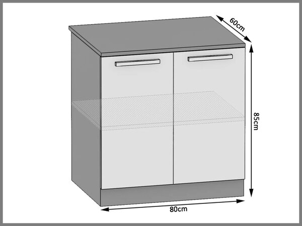 Kuchyňská skříňka Belini spodní 80 cm dub wotan s pracovní deskou
