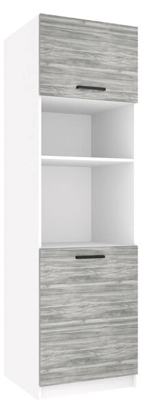 Vysoká kuchyňská skříňka Belini pro vestavnou troubu 60 cm šedý antracit Glamour Wood