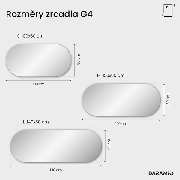Atypické zrcadlo do koupelny s LED osvětlením G4