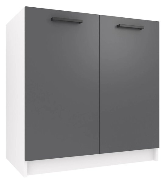 Kuchyňská skříňka Belini dřezová 80 cm šedý mat bez pracovní desky