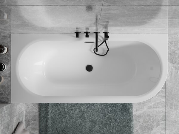 Besco Akrylátová volně stojící vana Avita A-Line CC/SP 150x75 (160x75, 170x75), s přepadem Rozměry (cm): 150x75, Typ a barva výpustě: Alcaplast Click-Clack se šterbinovým přepadem, zlatá, Orientace: Levá