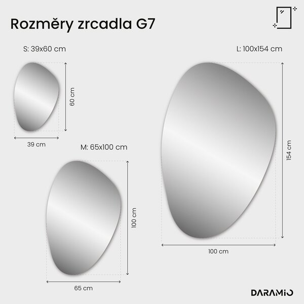 Atypické zrcadlo do koupelny s LED osvětlením G7