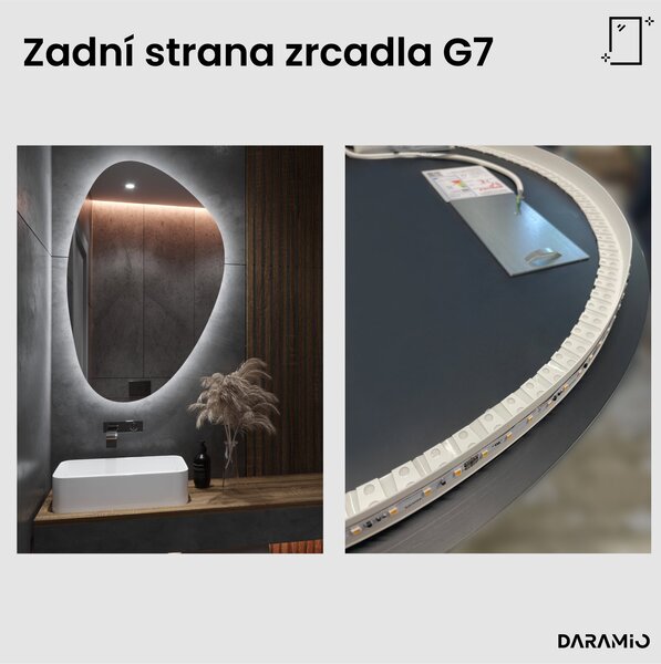 Atypické zrcadlo do koupelny s LED osvětlením G7
