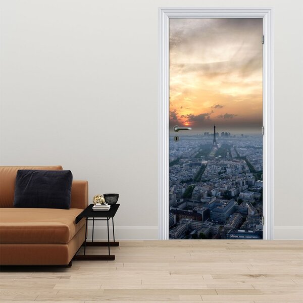 Fototapeta na dveře - Paříž z výšky (95x205cm)