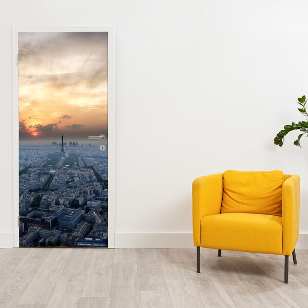 Fototapeta na dveře - Paříž z výšky (95x205cm)
