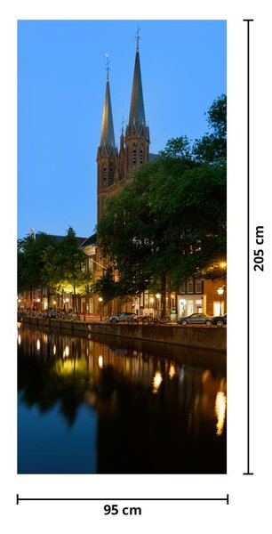Fototapeta na dveře - Noční historické město (95x205cm)