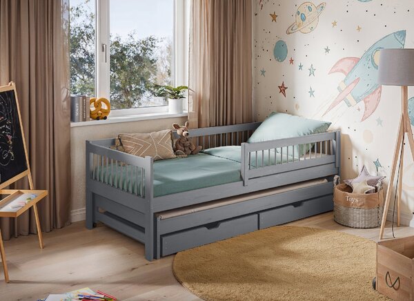 Legno Dětská rozkládací postel Softi šedá Rozměr (cm): 80x160