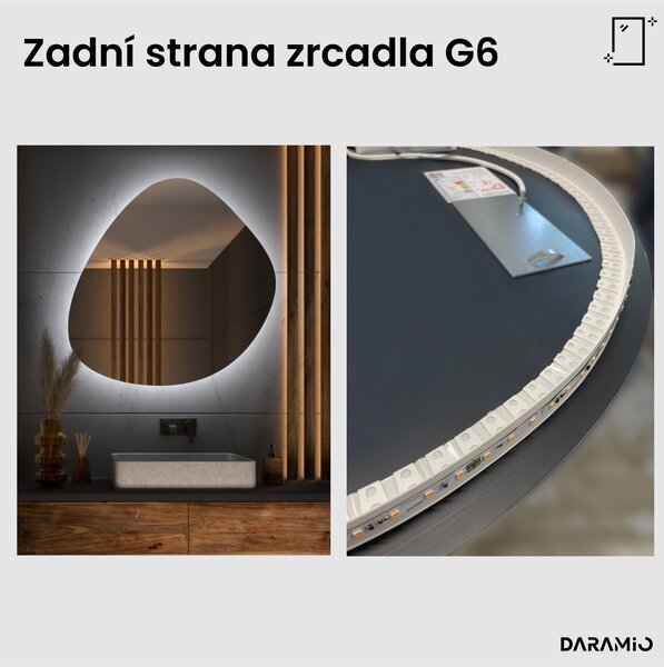 Atypické zrcadlo do koupelny s LED osvětlením G6