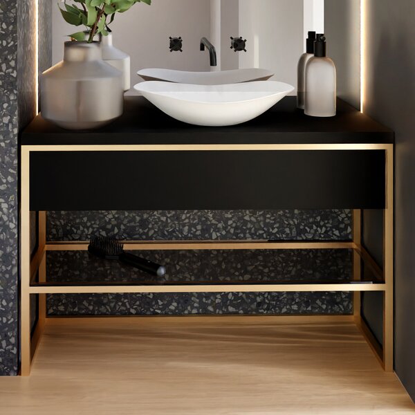 Baltica Design Trine konzole 60x40x75 cm černá-zlatá 5904107906355