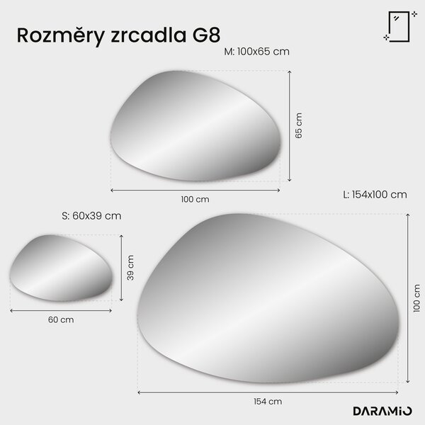 Atypické zrcadlo do koupelny s LED osvětlením G8
