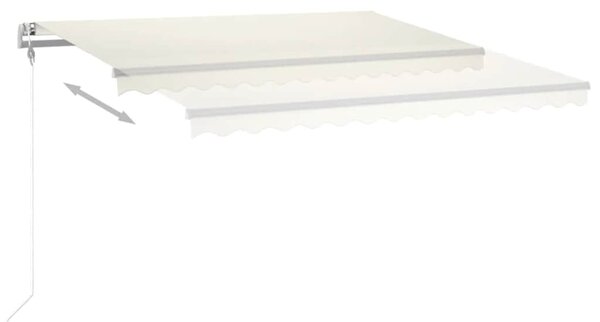 Automatická markýza LED a senzor větru 400x350 cm krémová