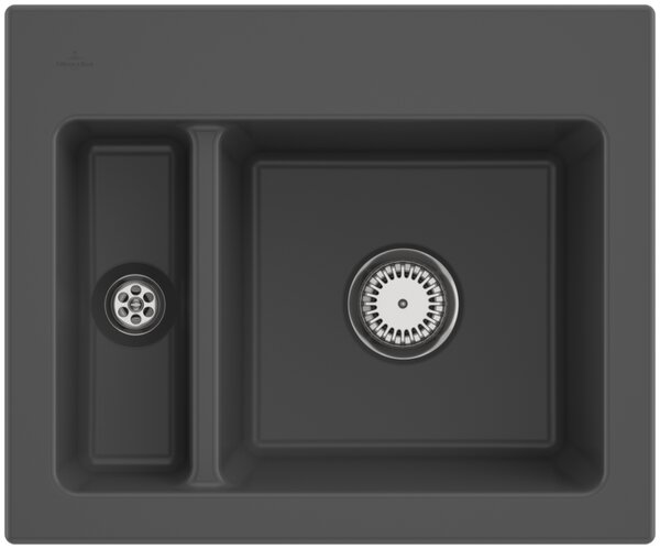 Villeroy & Boch Subway 60 XM - Vestavěný dřez 620x510 mm, Graphite CeramicPlus 678000i4