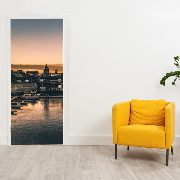 Fototapeta na dveře - Přístavní městečko (95x205cm)