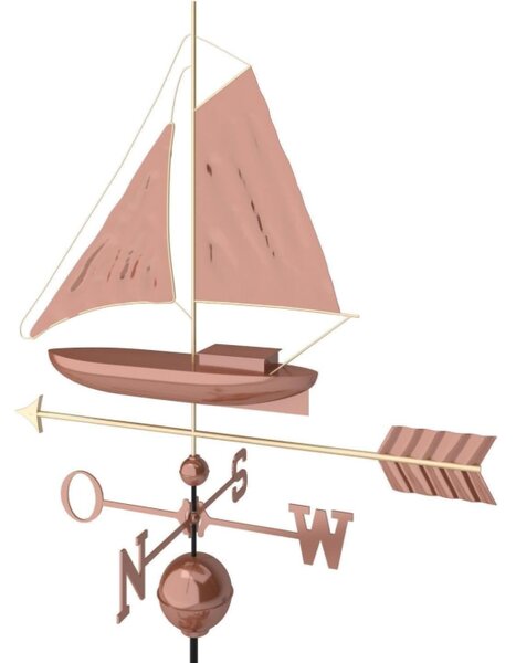 Dekorativní měděná korouhvička plachetnice, 135 cm