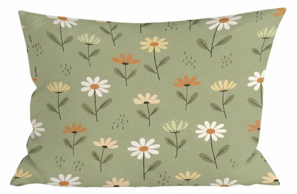 Bavlněný povlak na polštář FLORAL NEST 40x60 cm, zelený