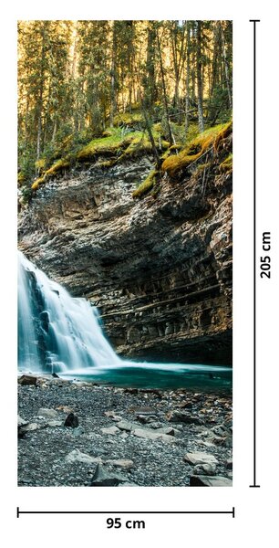 Fototapeta na dveře - Lesní vodopád (95x205cm)