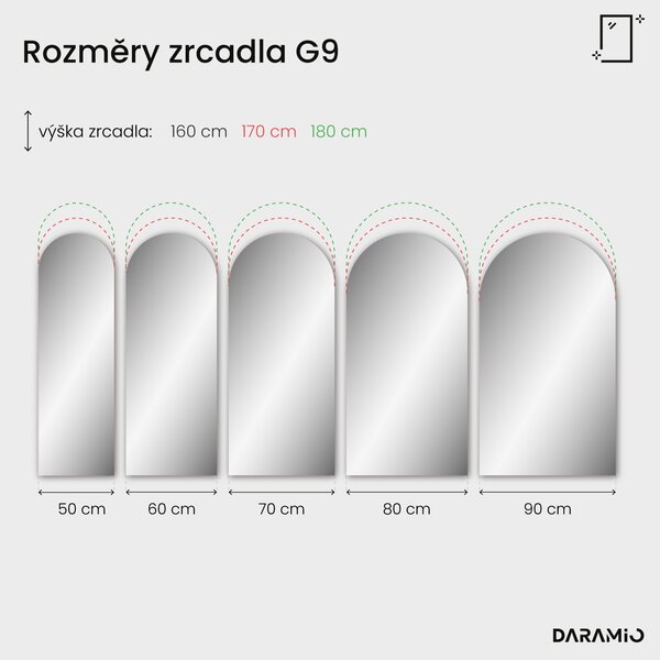 Atypické zrcadlo s LED osvětlením G9