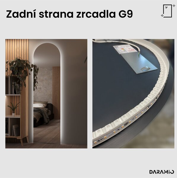 Atypické zrcadlo s LED osvětlením G9