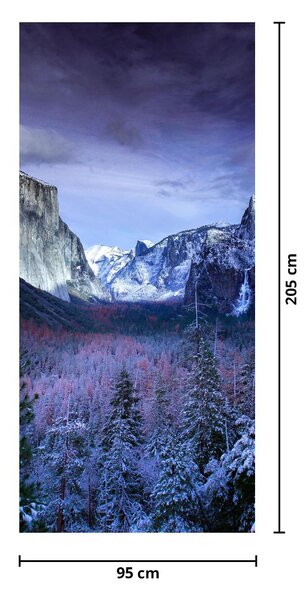 Fototapeta na dveře - Zimní horská krajina (95x205cm)
